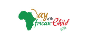 The map of Afican is painted green with THE WORSL "Day" and "Child" in Red and the word "of and African" green in color